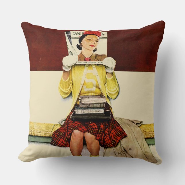 Cover Girl Throw Pillow (Front)
