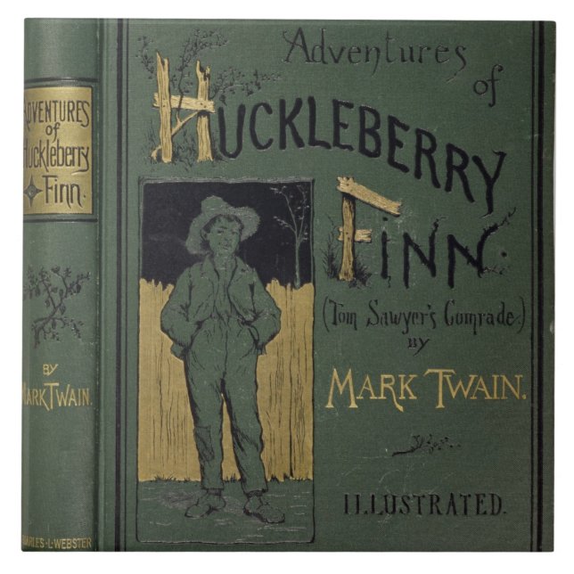 Cover of 'Adventures of Huckleberry Finn' by Mark Ceramic Tile (Front)