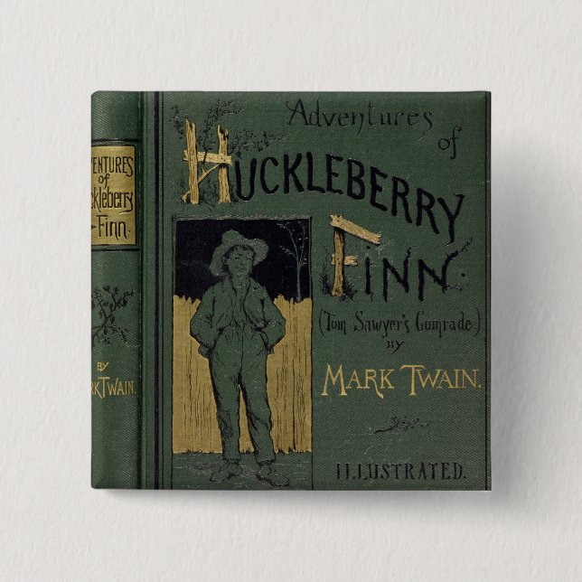 Cover of 'Adventures of Huckleberry Finn' by Mark Pinback Button (Front)