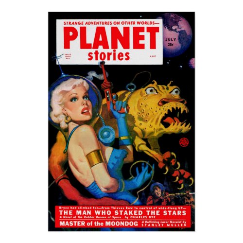 Cover of Planet Stories July of 1952 Poster