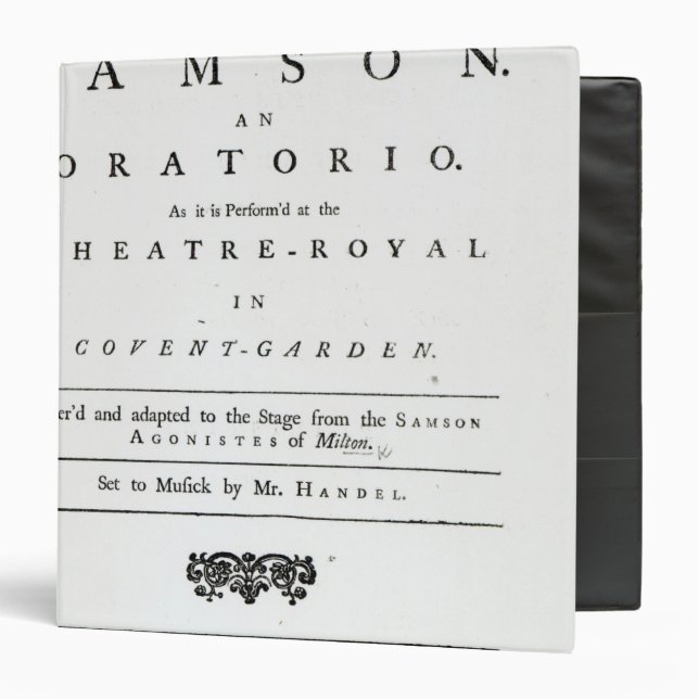 Cover of Sheet Music for Samson Binder (Front/Inside)