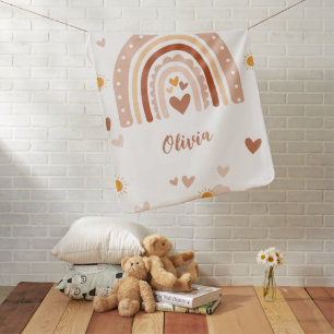 Cover Rainbow with first name - Girl Gift Baby Blanket