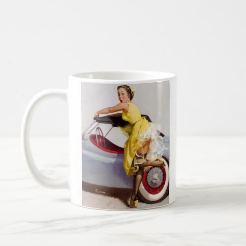 Cover up retro pinup girl coffee mug