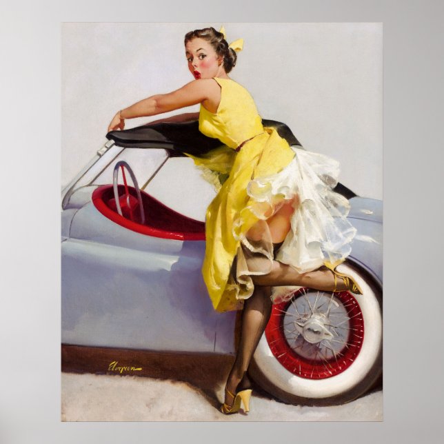 Cover up retro pinup girl poster (Front)
