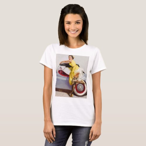 Cover up retro pinup girl T_Shirt