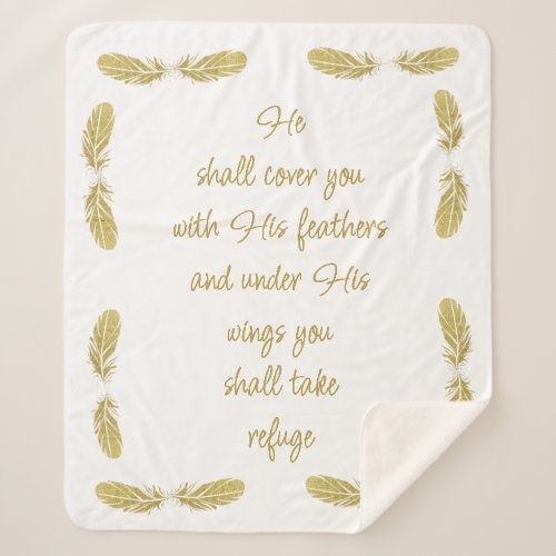 Cover You With His Feathers Bible Quote Ps 914  Sherpa Blanket