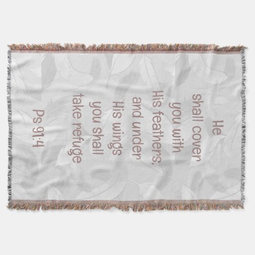 Cover You With His Feathers Bible Quote Ps 914 Throw Blanket