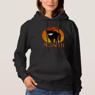 Cover your Meowth  Halloween Black Cat Face Mask Hoodie