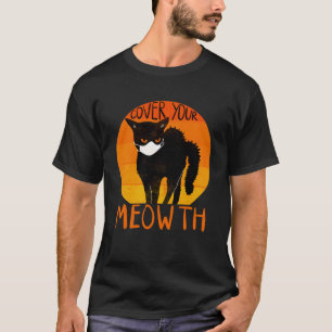 Cover your Meowth Halloween Black Cat Face Mask T-Shirt