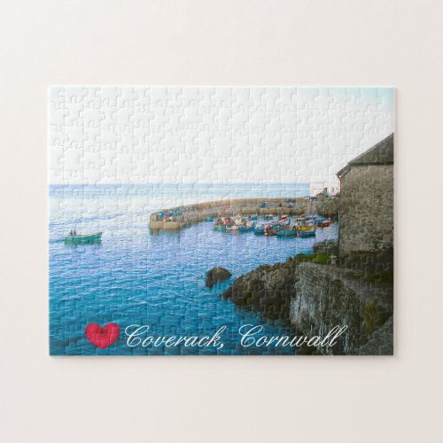 Coverack Harbor Post Office  Fishing Boat Photo  Jigsaw Puzzle