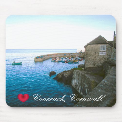 Coverack Harbor Post Office  Fishing Boat Photo Mouse Pad