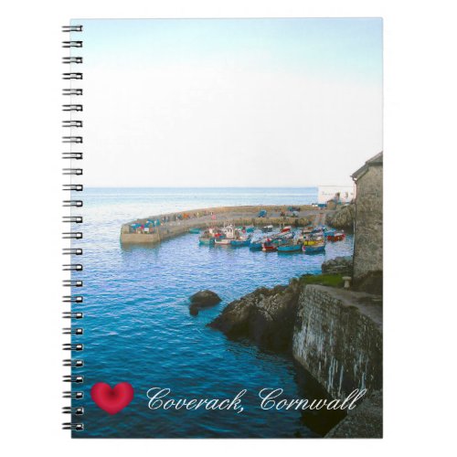 Coverack Harbour Post Office  Fishing Boat Photo Notebook