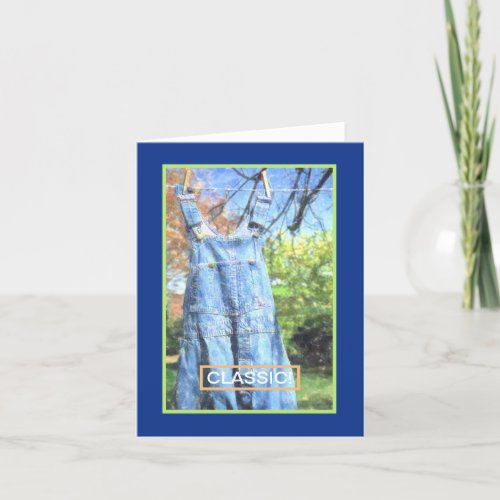 COVERALLS HANGING ON CLOTHESLINEYOURE CLASSIC CARD