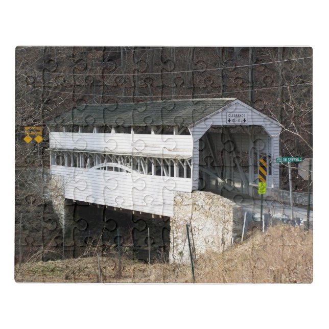 Covered Bridge at Valley Forge National Park Jigsaw Puzzle (Puzzle Horizontal)