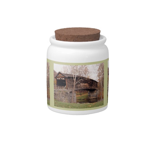 Covered Bridge Candy Jar (Front)