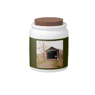 Covered Bridge Candy Jar