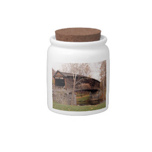 Covered Bridge Candy Jar