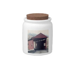Covered Bridge Candy Jar