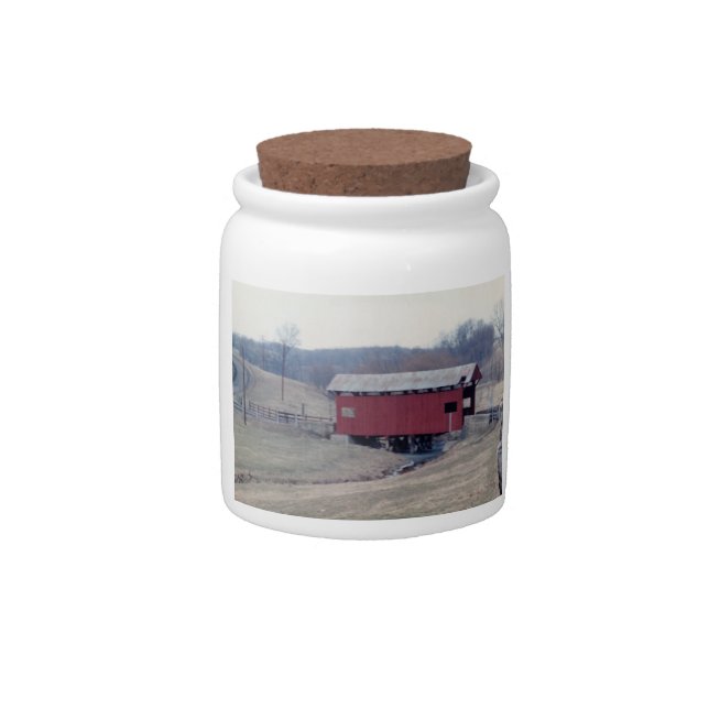 Covered Bridge Candy Jar (Front)