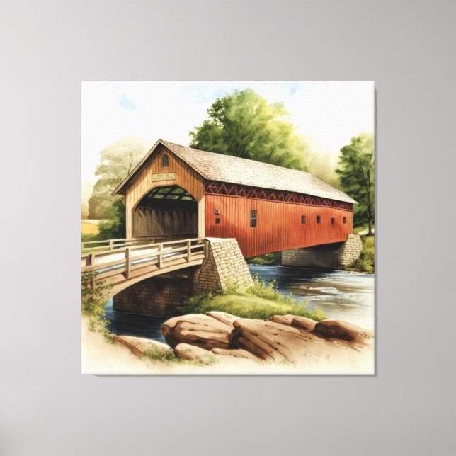 Covered Bridge Canvas Art Print (Front)