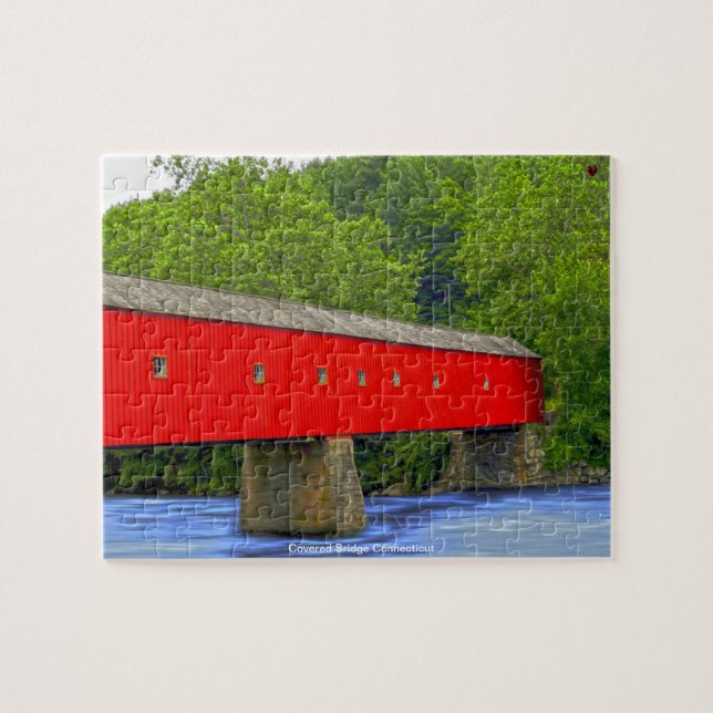 Covered Bridge Connecticut Jigsaw Puzzle (Horizontal)