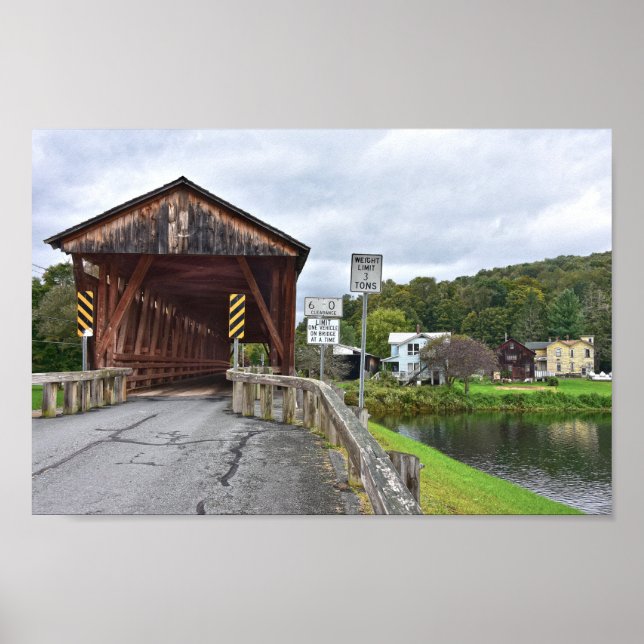 Covered Bridge, Downsville, New York Poster (Front)
