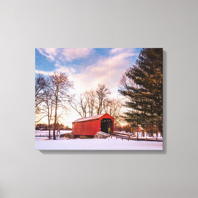 Covered Bridge in Frederick County Maryland Canvas Print (Front)