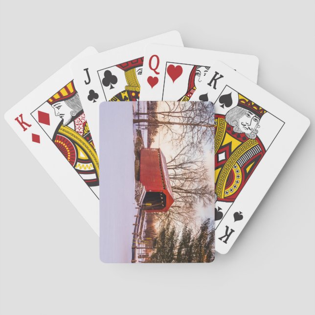 Covered Bridge in Frederick County Maryland Poker Cards (Back)