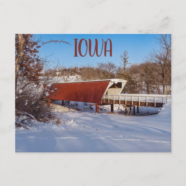 Covered Bridge in Madison County Iowa Postcard (Front)