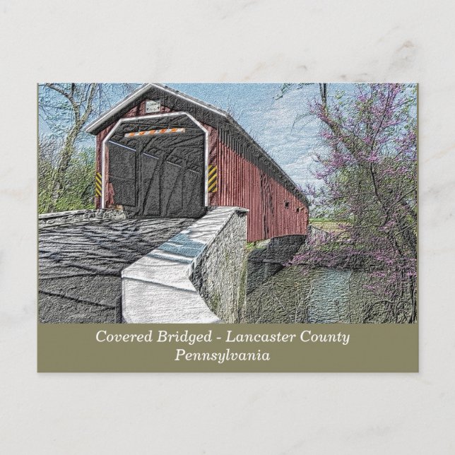 Covered Bridge - Lancaster, PA - postcard (Front)