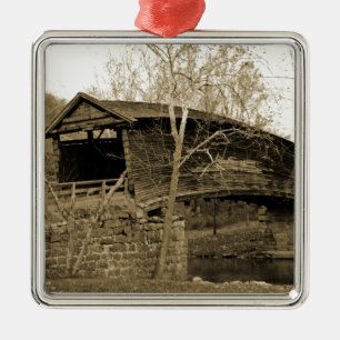 Covered Bridge Metal Ornament