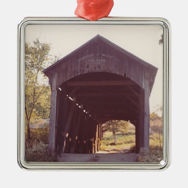 Covered Bridge Metal Ornament (Front)