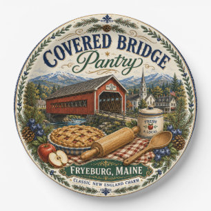 Covered Bridge Pantry Fryeburg Maine Melamine Paper Plates