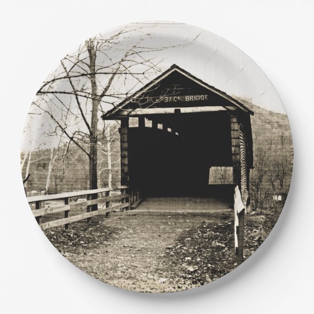 Covered Bridge Paper Plates (Front)