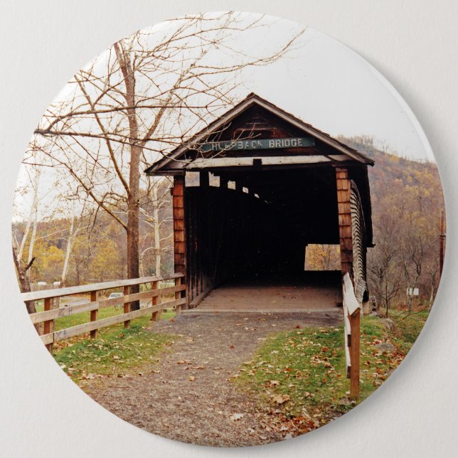 Covered Bridge Pinback Button (Front)
