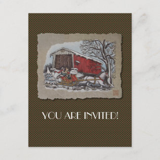 Covered Bridge & Sleigh Invitation