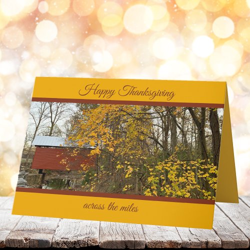 Covered Bridge Thanksgiving Across the Miles Card