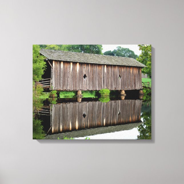 Covered Bridge University of West Alabama Campus Canvas Print (Front)