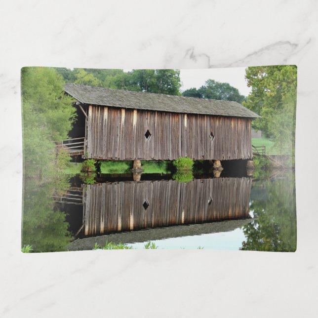 Covered Bridge University of West Alabama Campus Trinket Tray (Front)