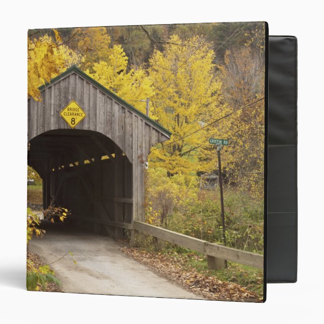 Covered bridge, Vermont, USA 2 3 Ring Binder (Front/Inside)