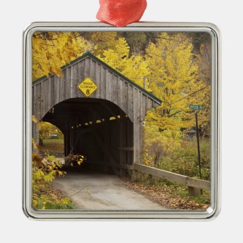 Covered bridge Vermont USA 2 Metal Ornament