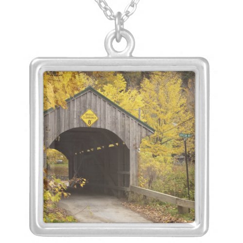 Covered bridge Vermont USA 2 Silver Plated Necklace