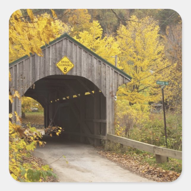 Covered bridge, Vermont, USA 2 Square Sticker (Front)