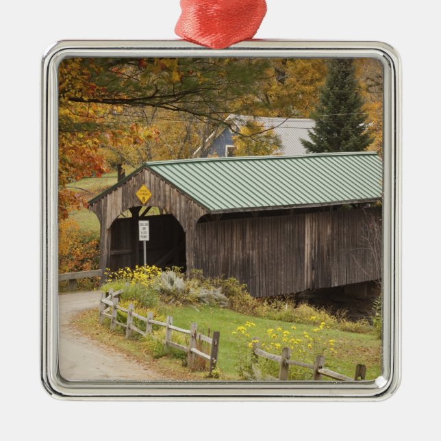 Covered bridge, Vermont, USA Metal Ornament (Front)