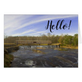 Covered Bridge Watson Mill St Park Hello Note Card (Front Horizontal)