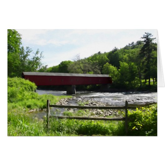 Covered Bridge West Cornwall, CT Cards (Front Horizontal)