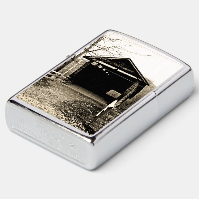 Covered Bridge Zippo Lighter (Angled)