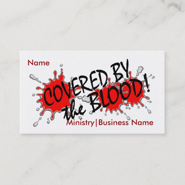 Covered by the Blood Business/Ministry Card (Front)