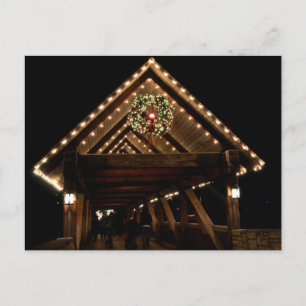 Covered Christmas Bridge Holiday Postcard