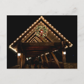 Covered Christmas Bridge Holiday Postcard